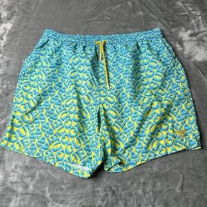 Guess‎ Boardshorts Men Size XXL  Beach Swim Trunks Turquoise Blue Lined Shorts